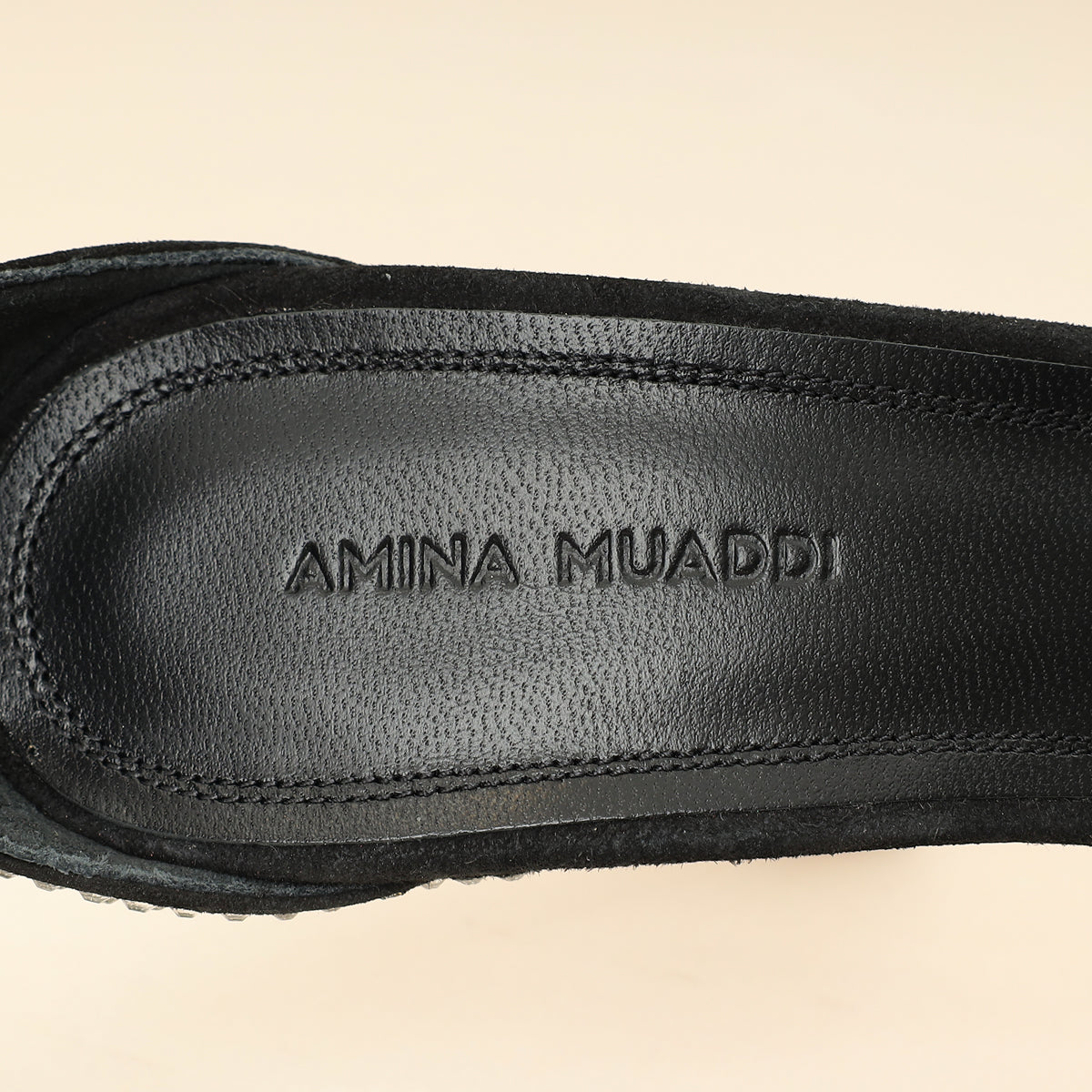 Amina Muaddi Black Kim Crystal Sandal 37.5-Amina Muaddi-THE CLOSET
