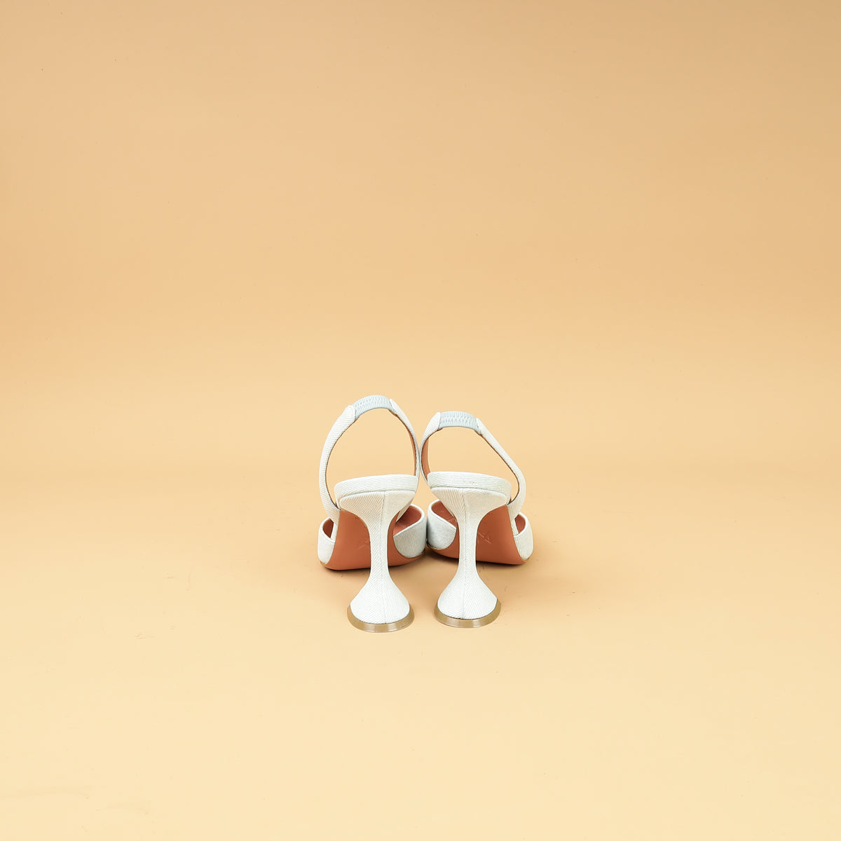 Amina Muaddi Light Blue Denim Holli Sling 95 Pumps 37.5-Amina Muaddi-THE CLOSET