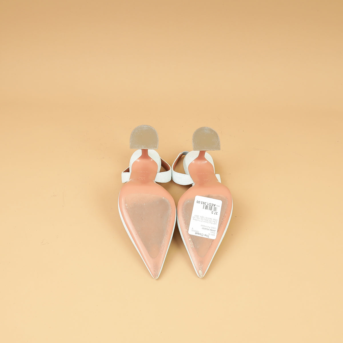 Amina Muaddi Light Blue Denim Holli Sling 95 Pumps 37.5-Amina Muaddi-THE CLOSET