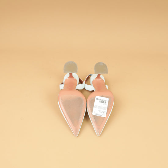 Amina Muaddi Light Blue Denim Holli Sling 95 Pumps 37.5-Amina Muaddi-THE CLOSET