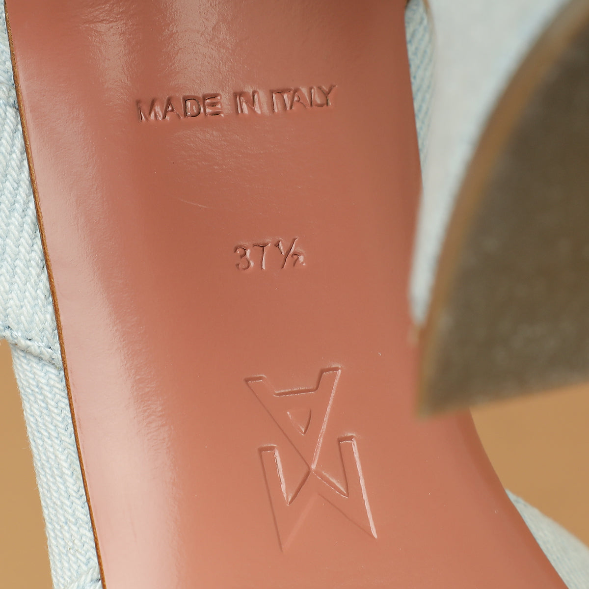 Amina Muaddi Light Blue Denim Holli Sling 95 Pumps 37.5-Amina Muaddi-THE CLOSET