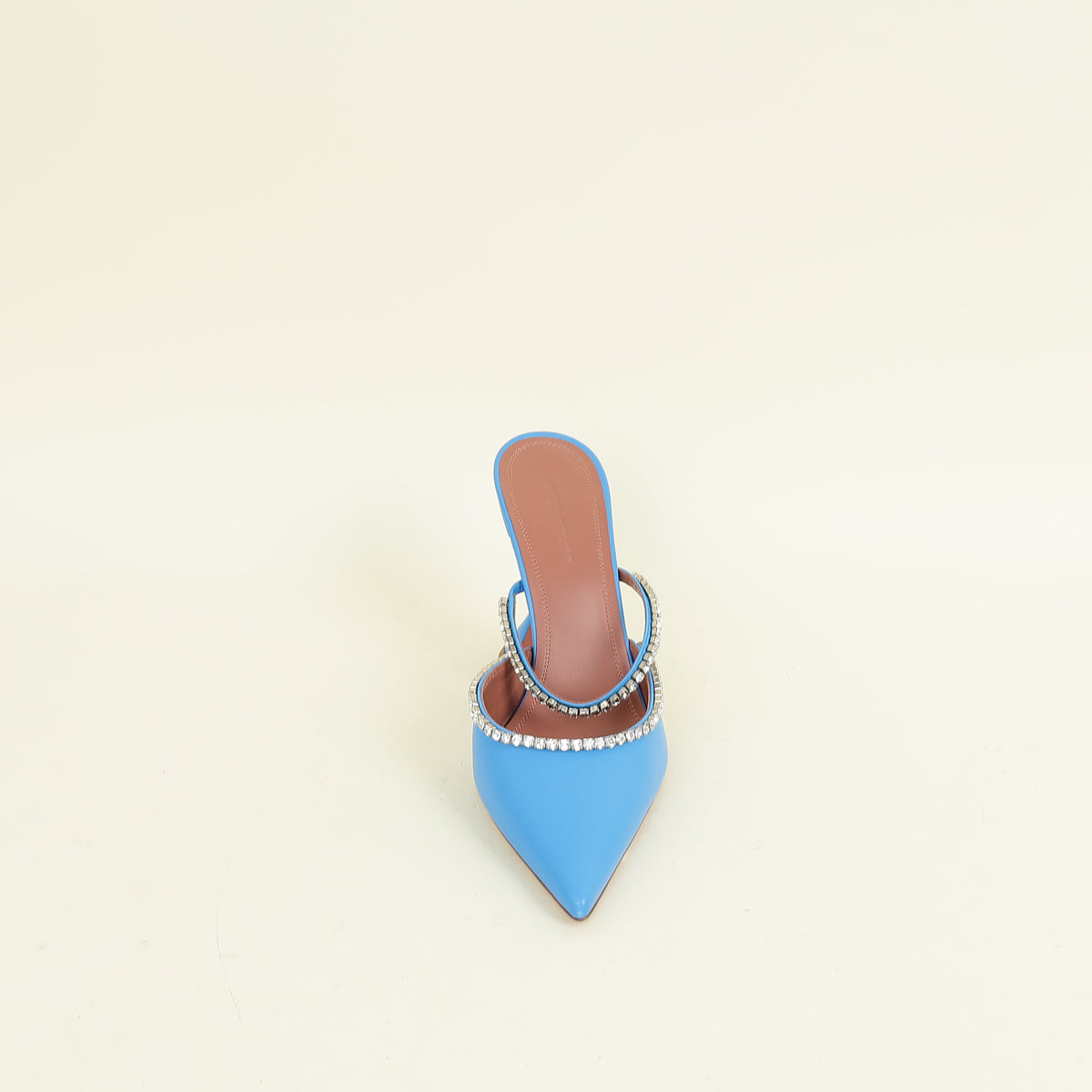 Amina Muaddi Blue Gilda Crystal Mules 38.5