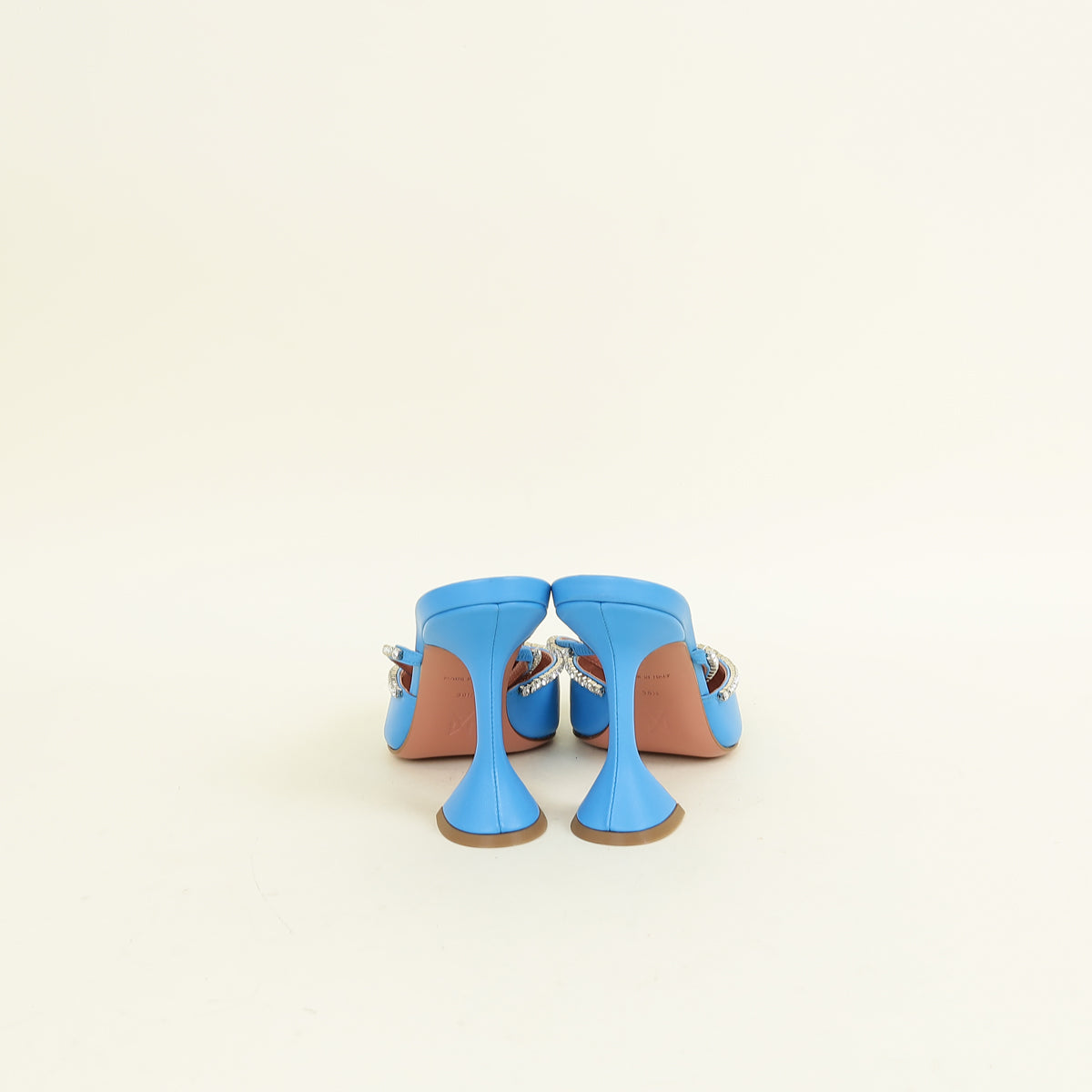 Amina Muaddi Blue Gilda Crystal Mules 38.5