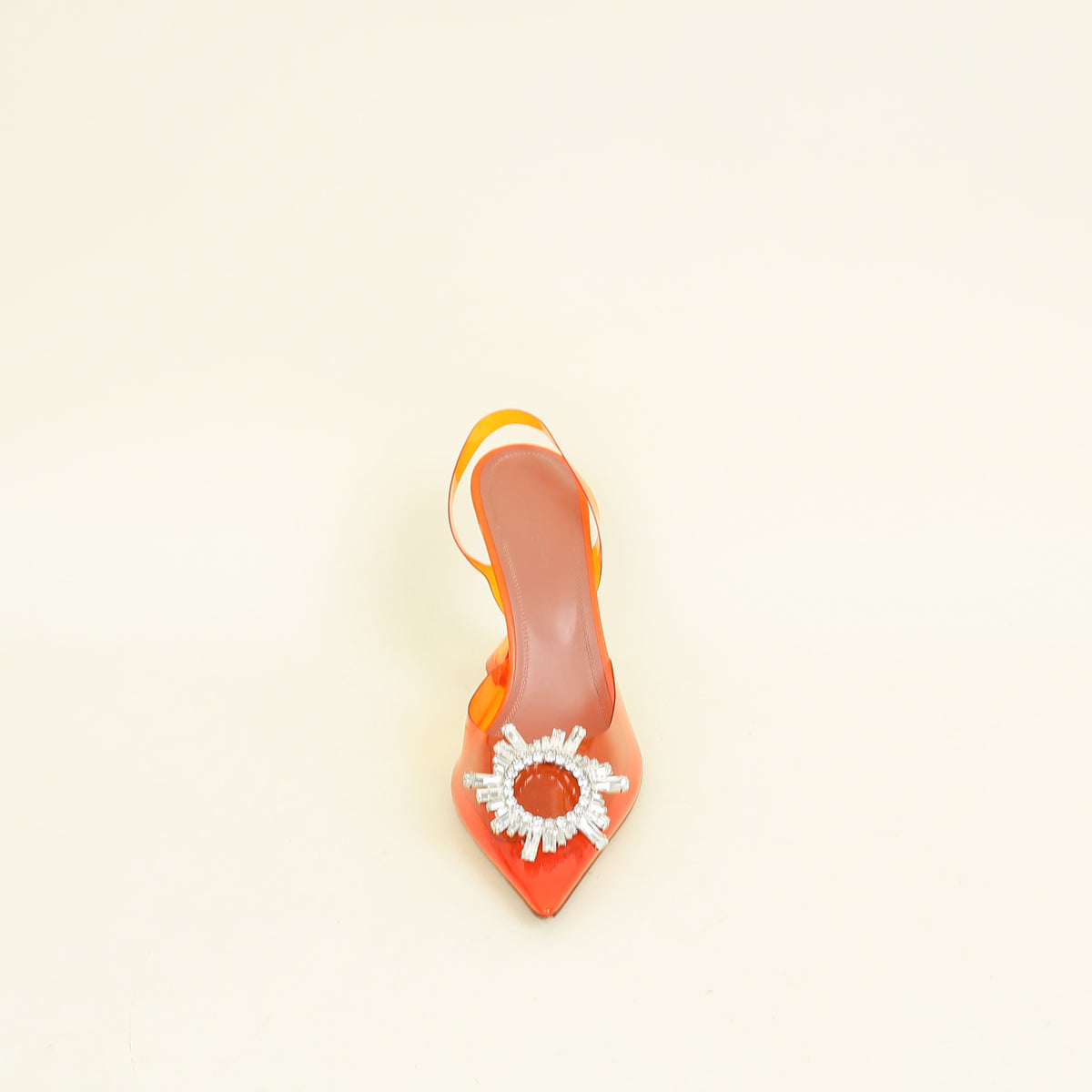 Amina Muaddi Orange Begum Sling Pumps 39.5