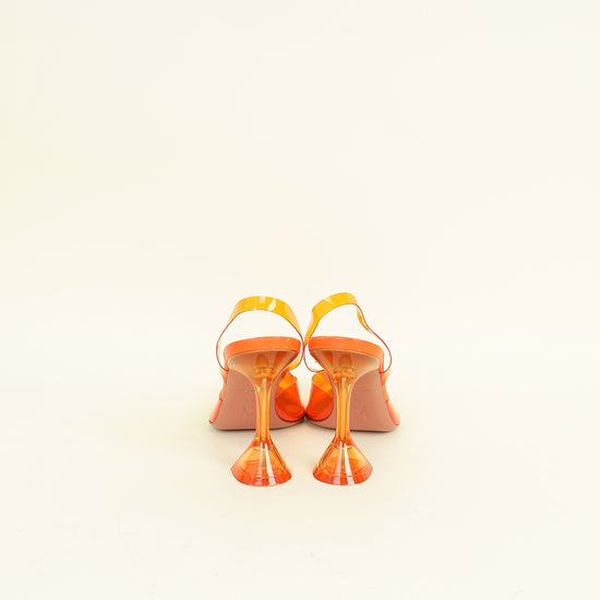 Amina Muaddi Orange Begum Sling Pumps 39.5