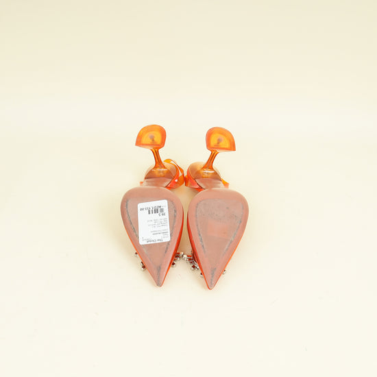 Amina Muaddi Orange Begum Sling Pumps 39.5