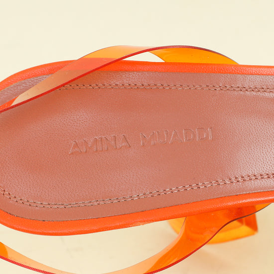 Amina Muaddi Orange Begum Sling Pumps 39.5