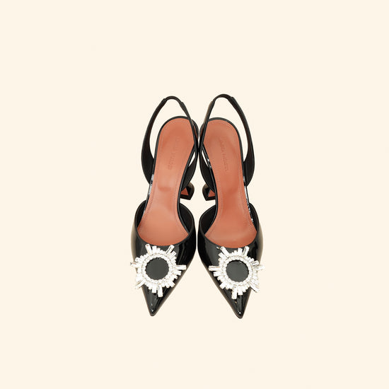 Amina Muaddi Black Begum Sling Pumps 39-Amina Muaddi-THE CLOSET