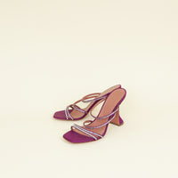 Amina Muaddi Purple Crystal Naima Sandals 41