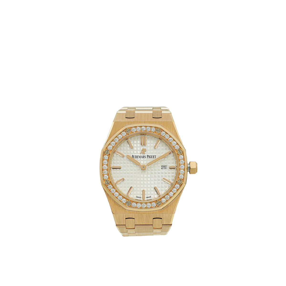 Audemars Piguet 18K Rose Gold Diamond Royal Oak Index 33mm Watch-Audemars Piguet-THE CLOSET