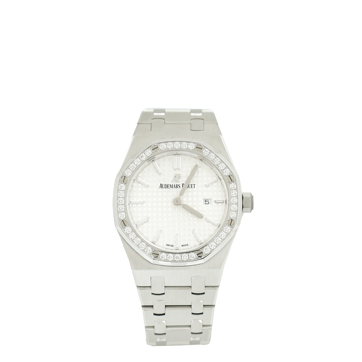 Audemars Piguet Stainless Steel Diamonds Royal Oak 33mm Quartz Watch-Audemars Piguet-THE CLOSET