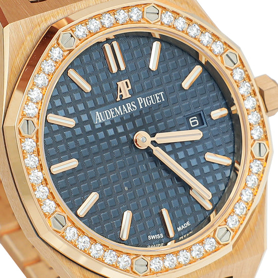 Audemars Piguet 18K Pink Gold w/Diamonds Royal Oak 33mm Quartz Watch