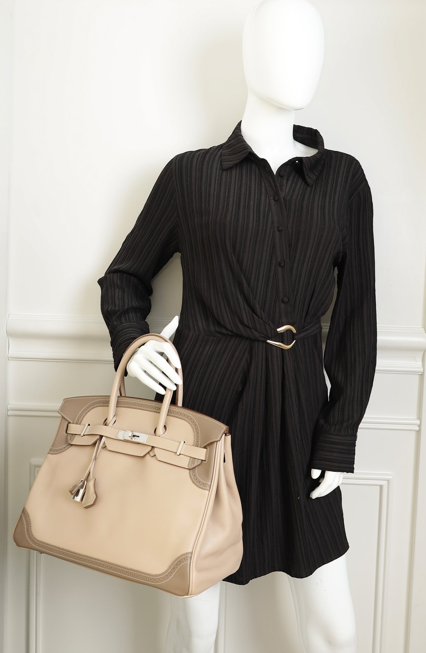 Hermes Bicolor Ghillies Birkin 35 Bag