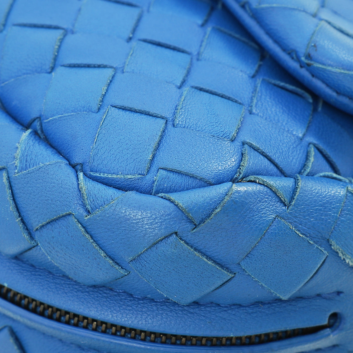 Bottega Veneta Blue Azur Intrecciato Nappa Veneta Expandable Mini Chain Crossbody Bag