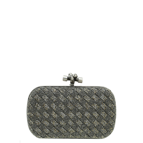 Bottega Veneta Black Crystal Knot Clutch