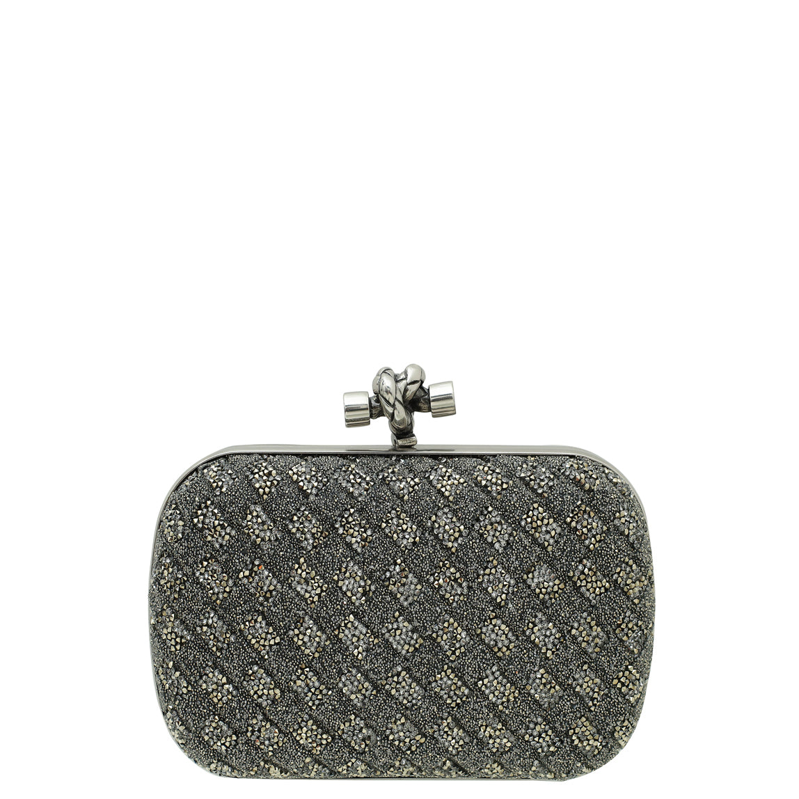 Bottega Veneta Black Crystal Knot Clutch