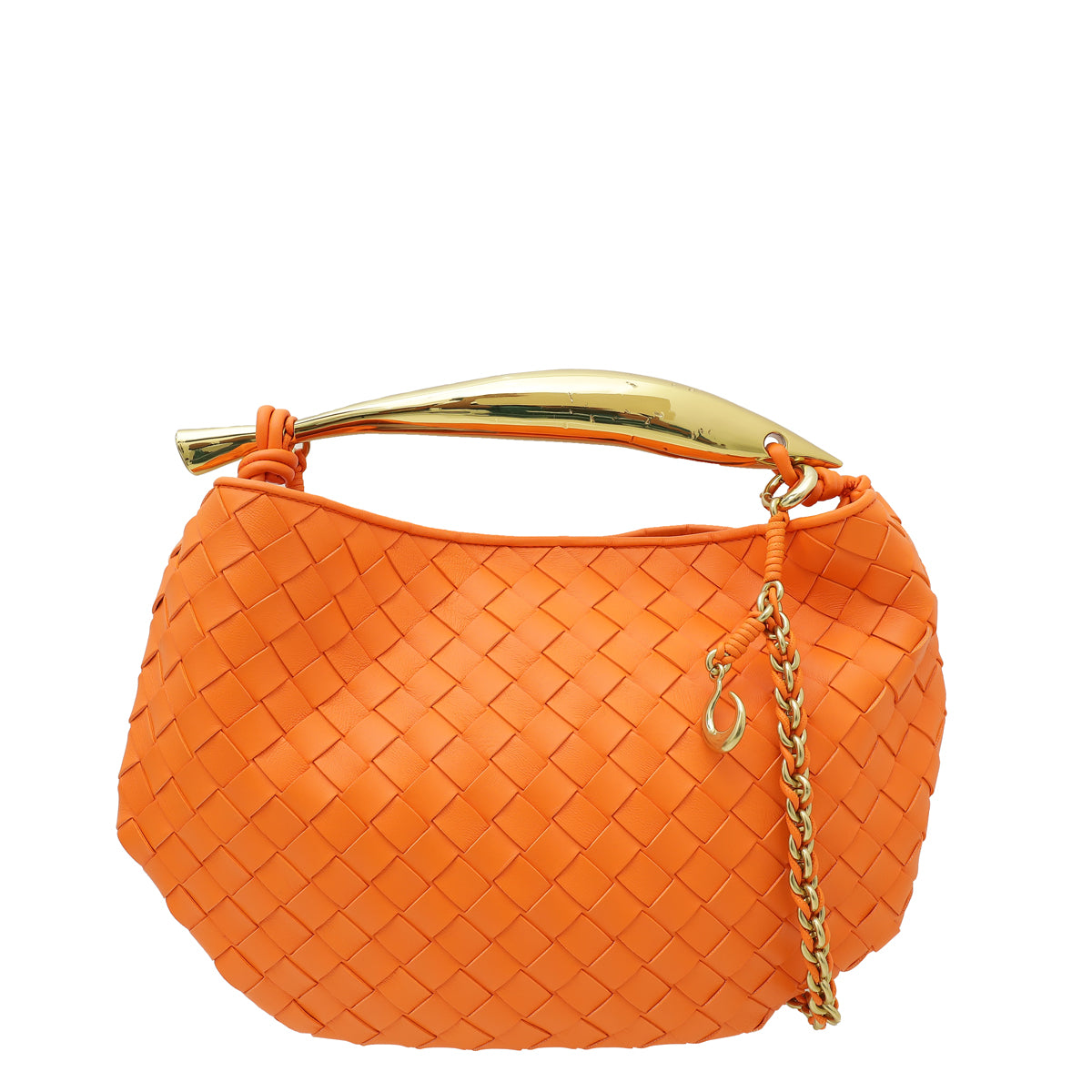 Bottega Veneta Orange Sardine With Chain Small Bag