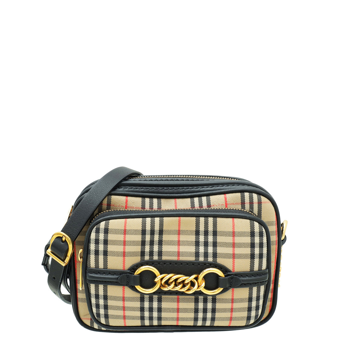 Burberry Bicolor 1983 Knight Check Link Chain Crossbody Bag