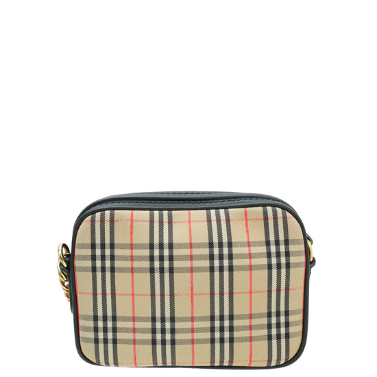 Burberry Bicolor 1983 Knight Check Link Chain Crossbody Bag