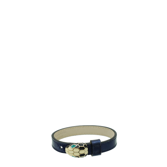 Bvlgari Metallic Dark Blue Serpenti Forever Bracelet