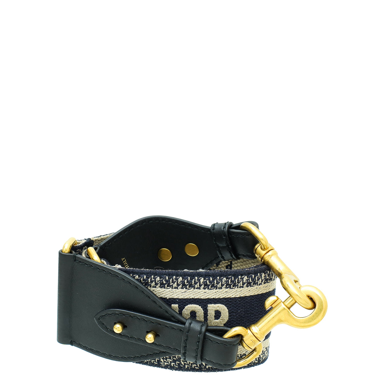 Christian Dior Navy Blue 'CHRISTIAN DIOR' Embroidery Bag Strap-Christian Dior-THE CLOSET