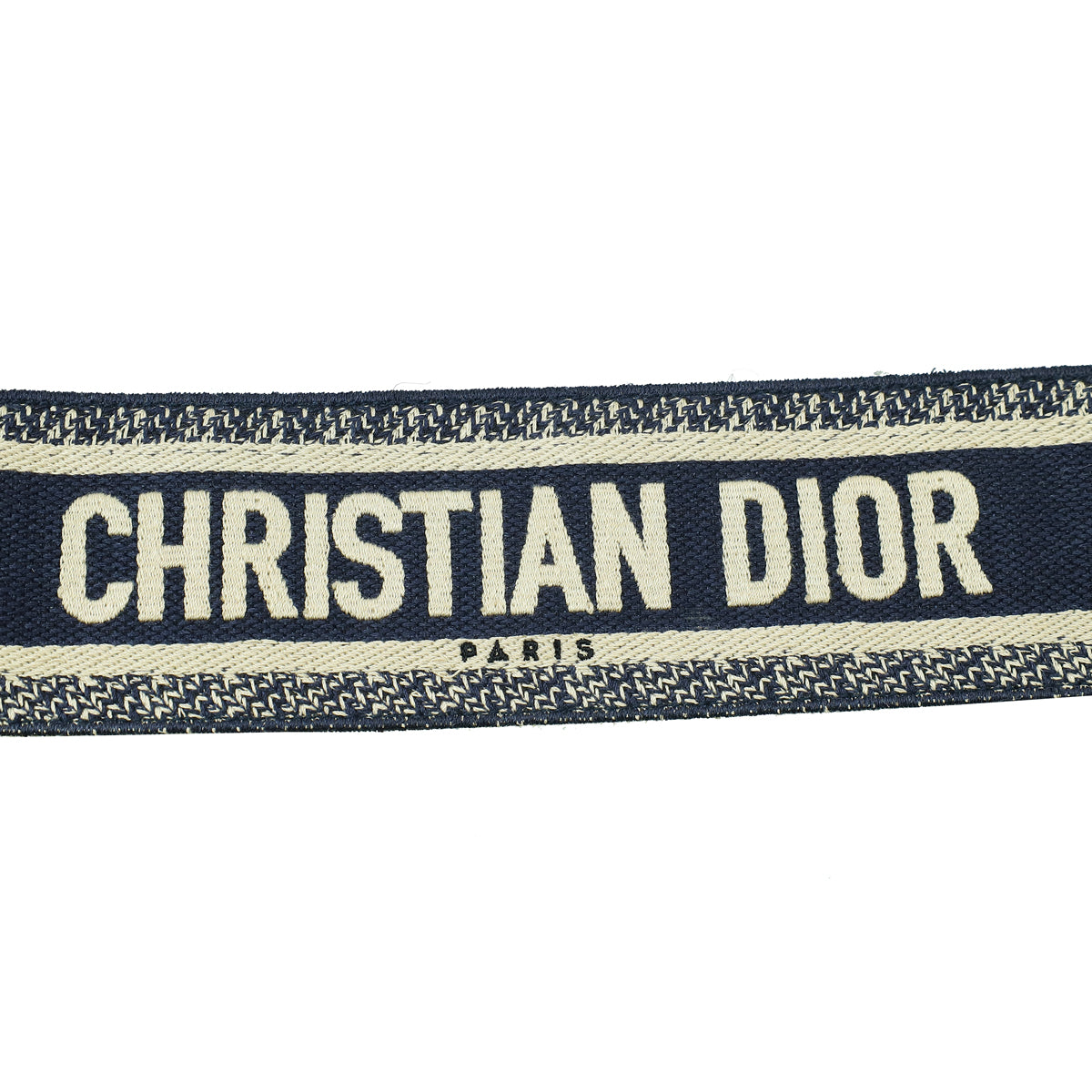 Christian Dior Navy Blue 'CHRISTIAN DIOR' Embroidery Bag Strap