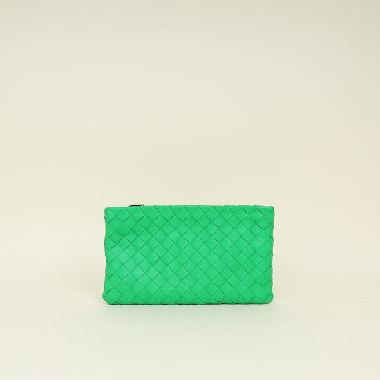 Bottega Veneta Parakeet Intrecciato Small Zip Pouch