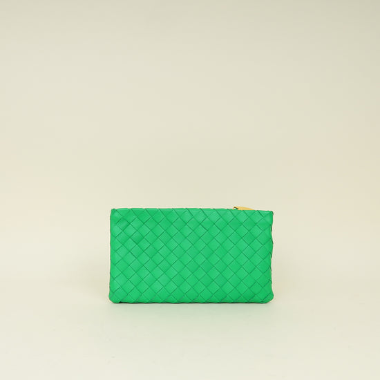 Bottega Veneta Parakeet Intrecciato Small Zip Pouch