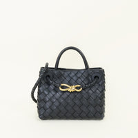 Bottega Veneta Black Intrecciato Andiamo Mini Tote Bag