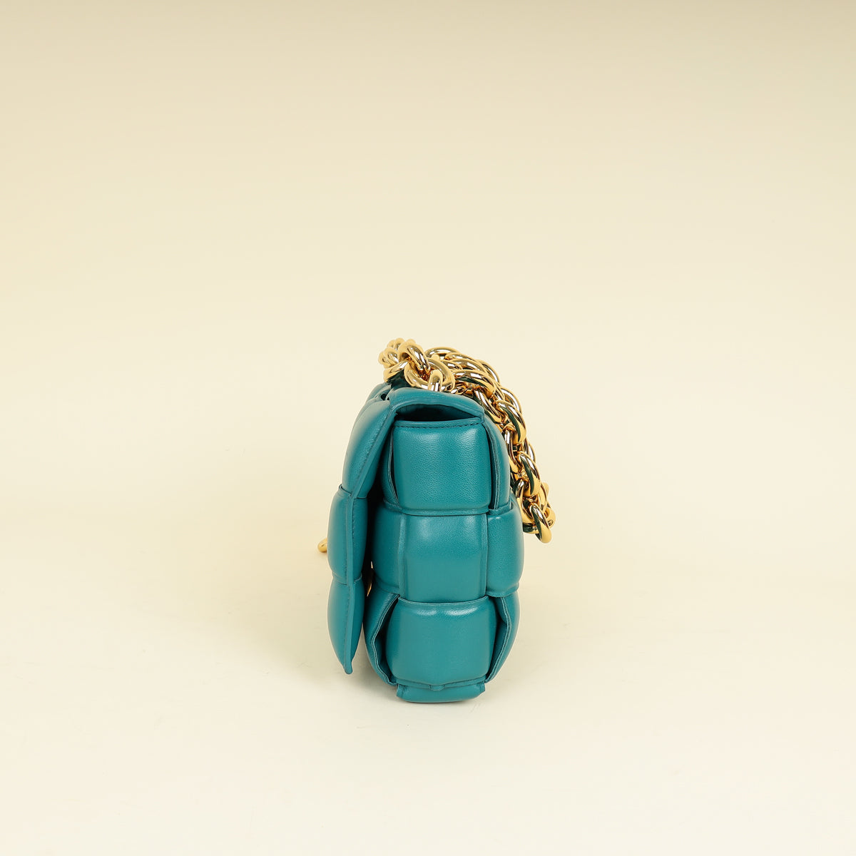 Bottega Veneta Teal Padded Chain Cassette Bag-Bottega Veneta-THE CLOSET