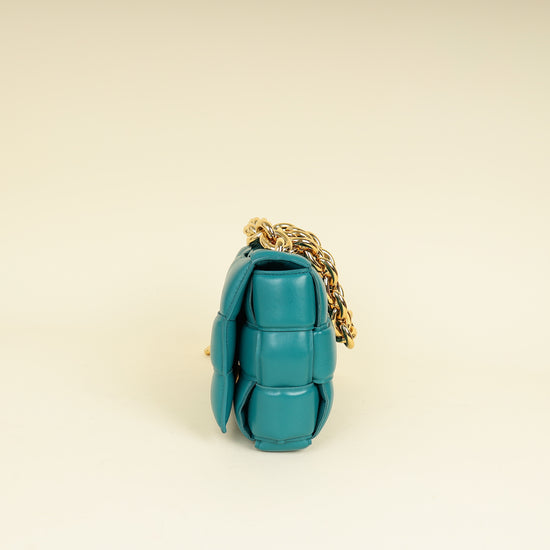 Bottega Veneta Teal Padded Chain Cassette Bag-Bottega Veneta-THE CLOSET