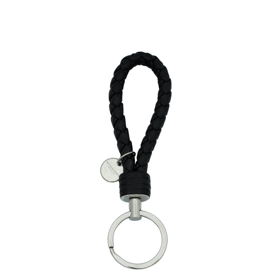 Bottega Veneta Black Intrecciato Nappa key Holder