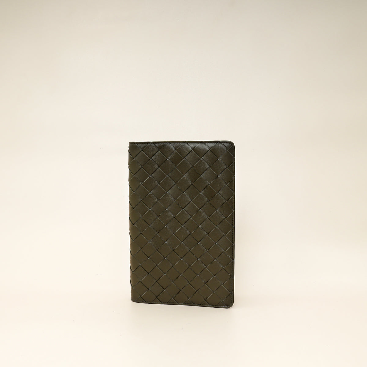 Bottega Veneta Kaki Intrecciato Notebook Medium Cover-Bottega Veneta-THE CLOSET