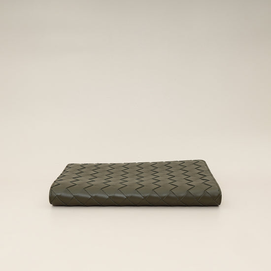 Bottega Veneta Kaki Intrecciato Notebook Medium Cover-Bottega Veneta-THE CLOSET