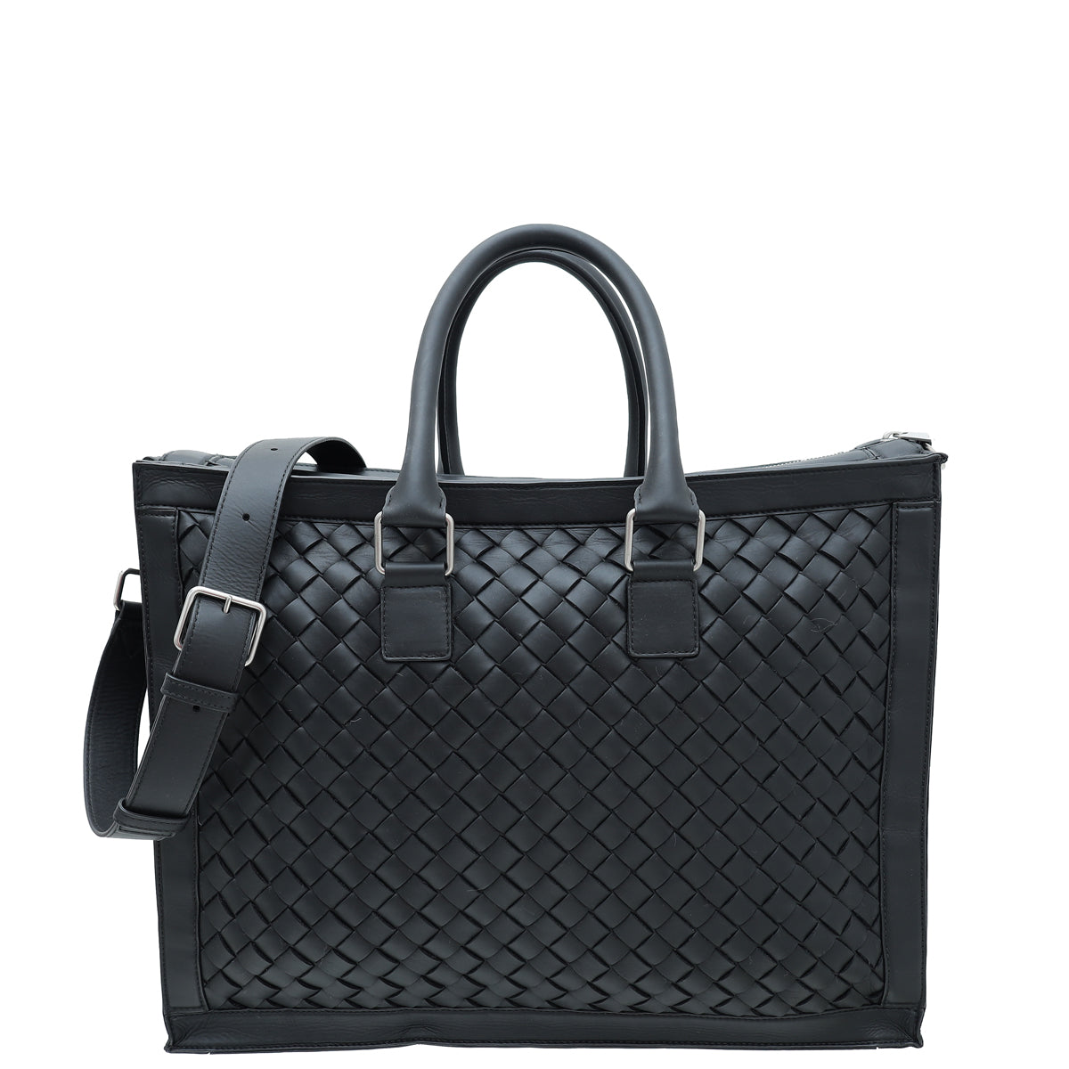 Bottega Veneta Black Intrecciato Business Hydrology Bag-Bottega Veneta-THE CLOSET