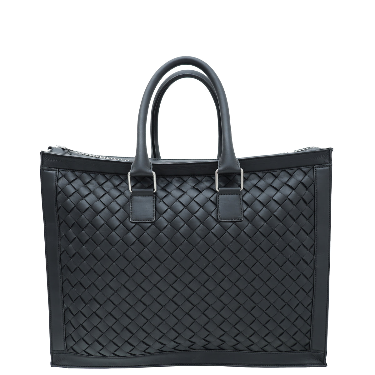 Bottega Veneta Black Intrecciato Business Hydrology Bag-Bottega Veneta-THE CLOSET