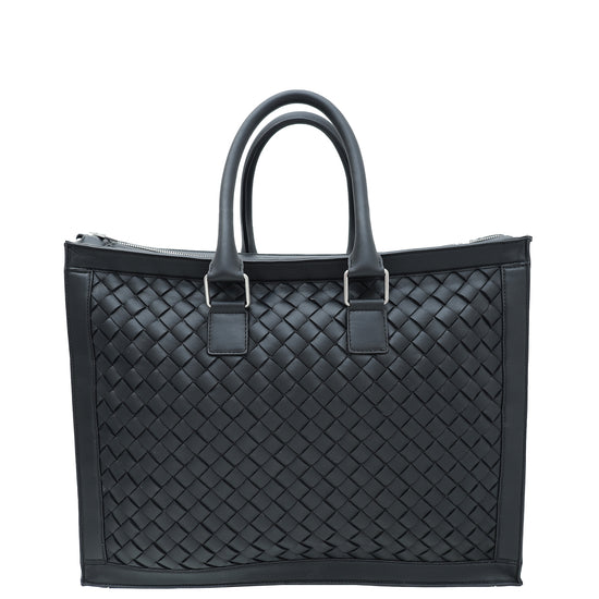 Bottega Veneta Black Intrecciato Business Hydrology Bag