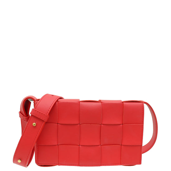 Bottega Veneta Red Cassette Small Crossbody Bag