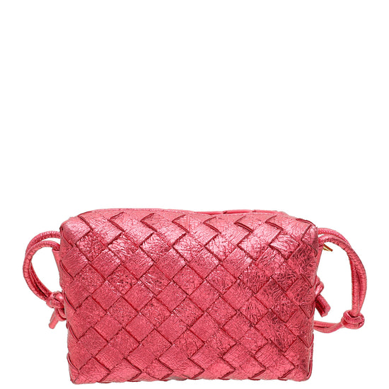 Bottega Veneta Lollipop Intrecciato Craque Metallic Nappa Loop Mini Crossbody Bag