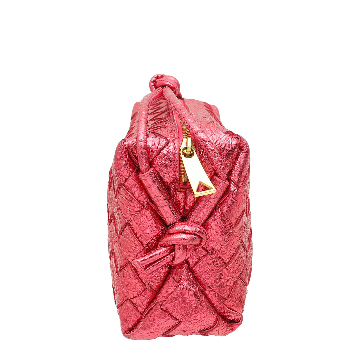 Bottega Veneta Lollipop Intrecciato Craque Metallic Nappa Loop