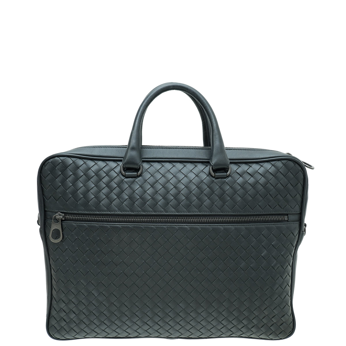 Bottega Veneta Black Intrecciato Briefcase-Bottega Veneta-THE CLOSET