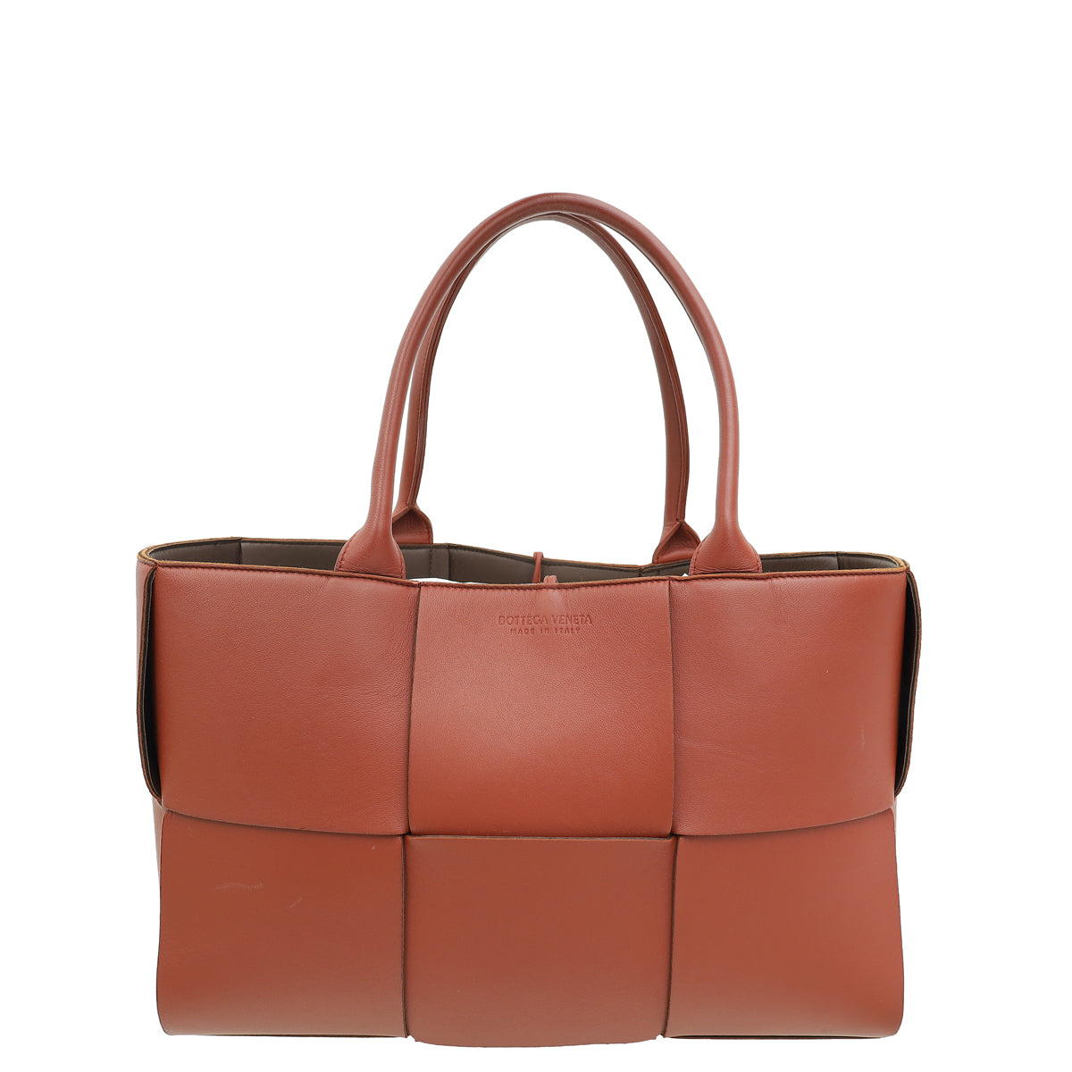 Bottega Veneta Rust Maxi Intrecciato Medium Arco Tote Bag-Bottega Veneta-THE CLOSET