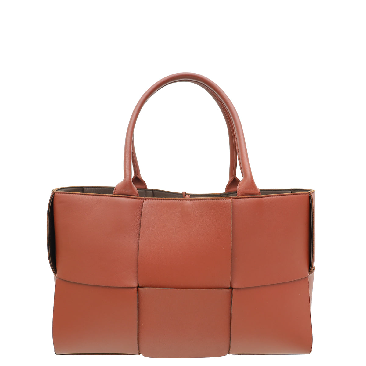 Bottega Veneta Rust Maxi Intrecciato Medium Arco Tote Bag-Bottega Veneta-THE CLOSET
