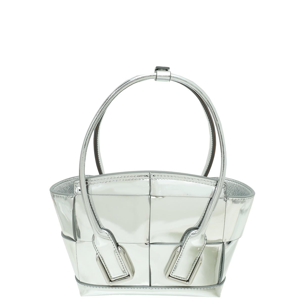 Bottega Veneta Metallic Silver Mini Arco Bag-Bottega Veneta-THE CLOSET
