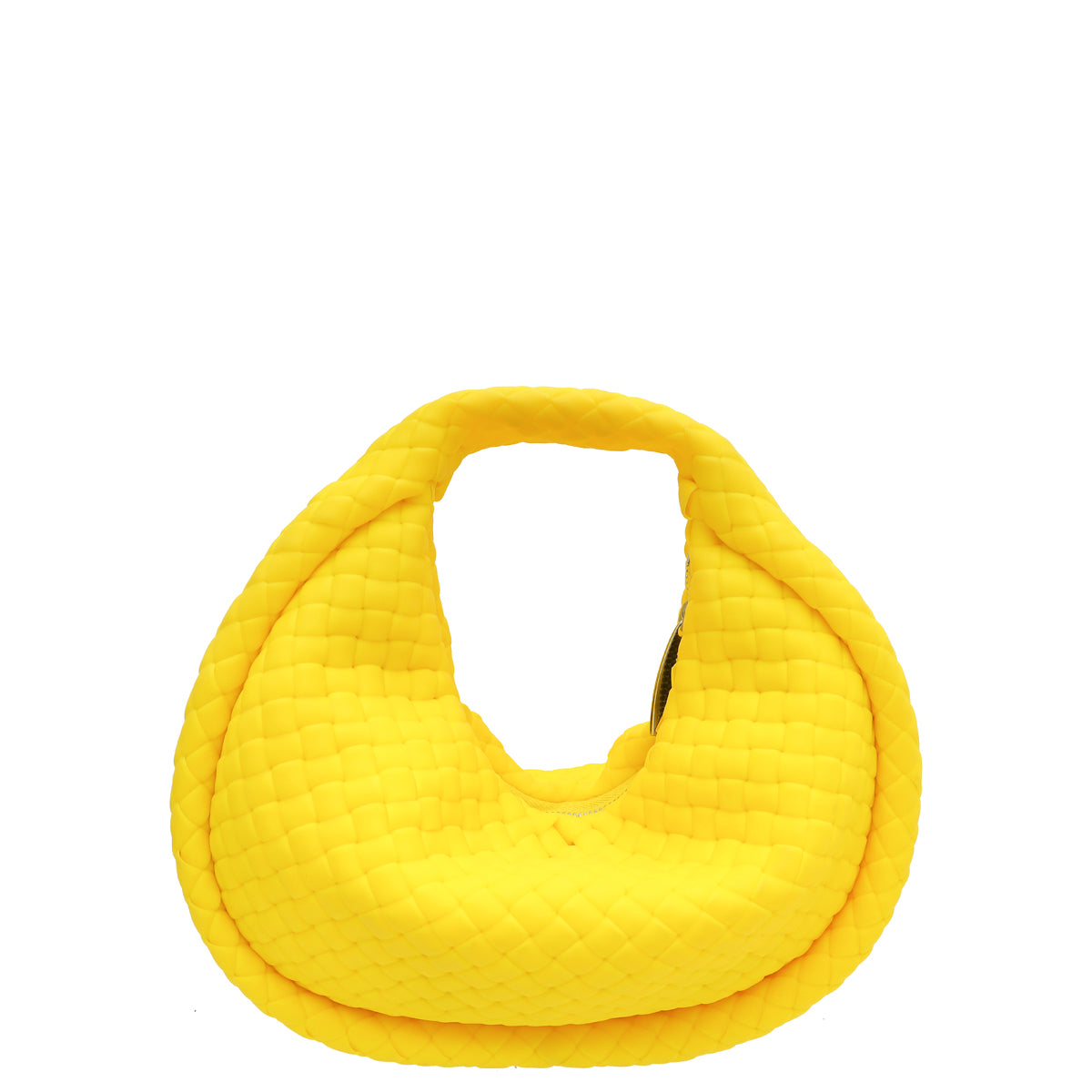 Bottega Veneta Bright Yellow Intrecciato Rubber Padded Jodie Bag-Bottega Veneta-THE CLOSET