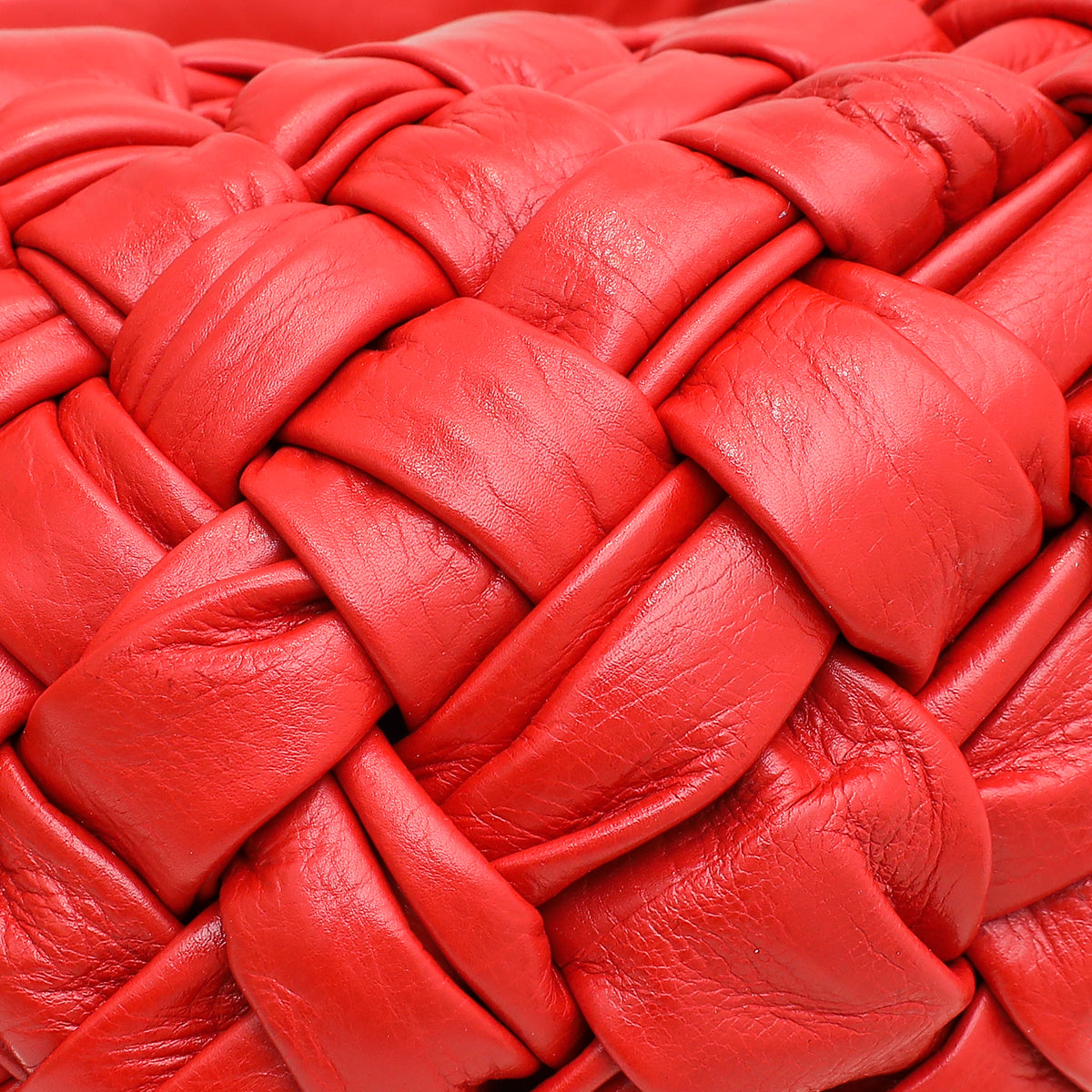 Bottega Veneta Red Nail Polish Intrecciato Banana Shoulder Bag