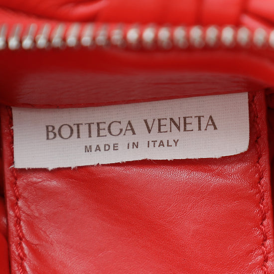 Bottega Veneta Red Nail Polish Intrecciato Banana Shoulder Bag