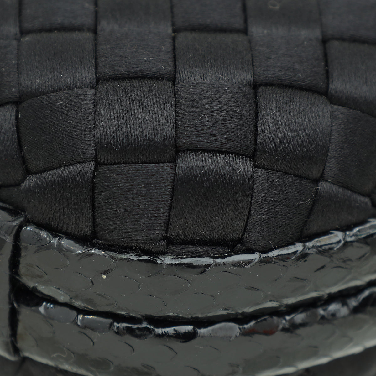 Bottega Veneta Black Knot Intrecciato Silk Chain Clutch Bag