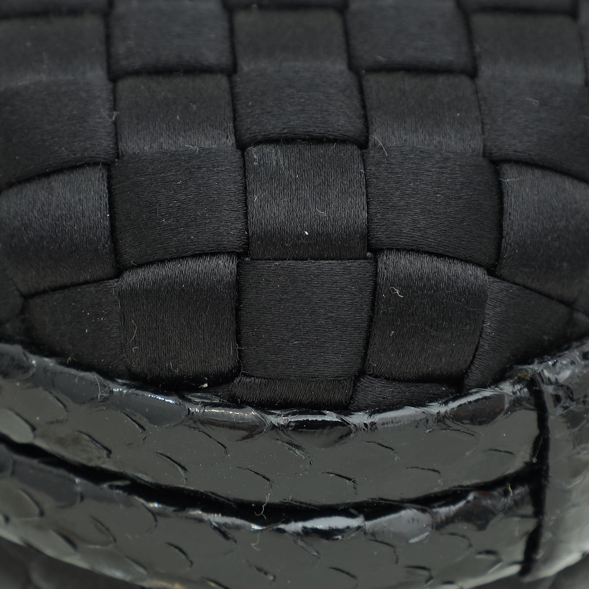 Bottega Veneta Black Knot Intrecciato Silk Chain Clutch Bag