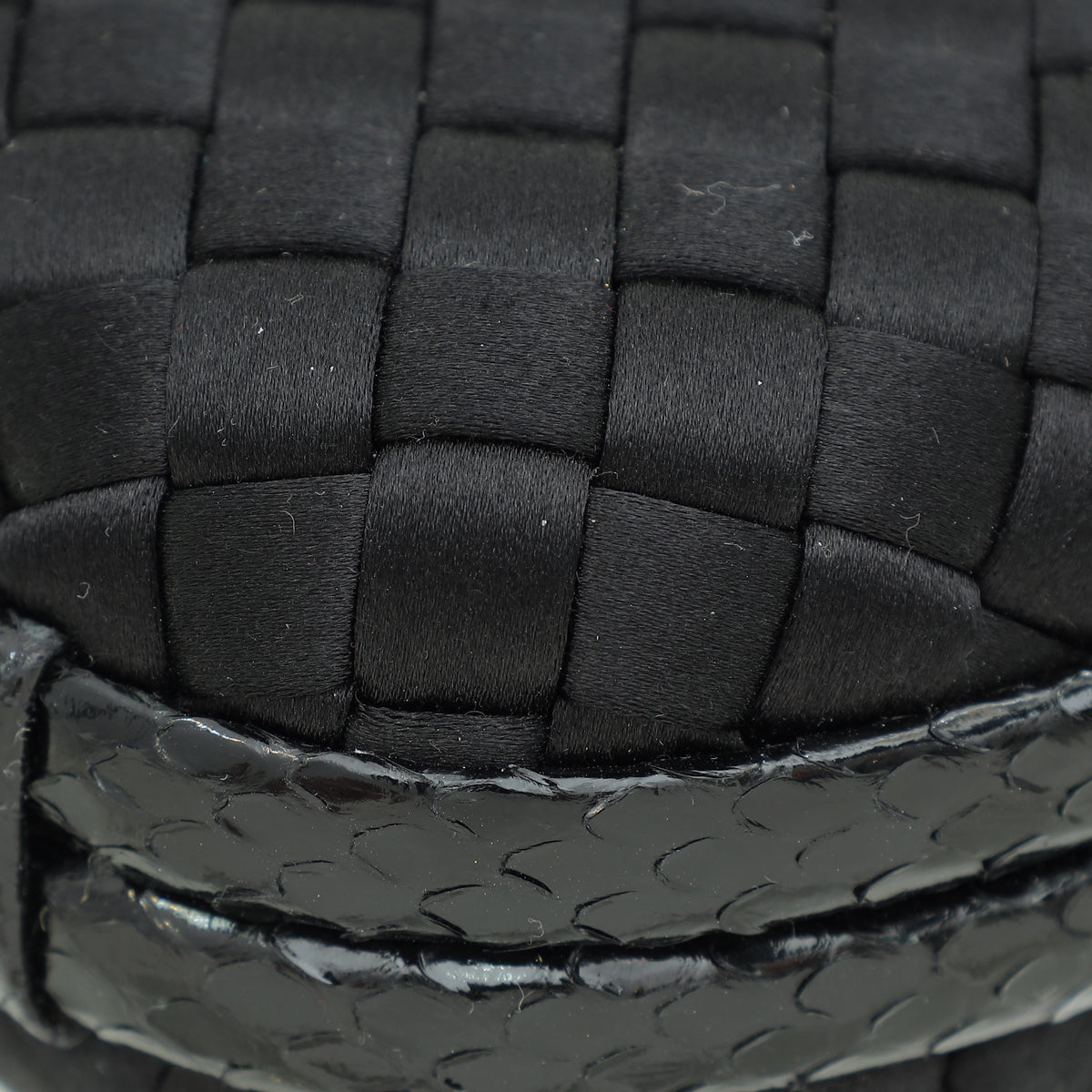 Bottega Veneta Black Knot Intrecciato Silk Chain Clutch Bag